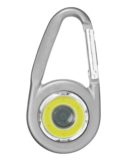 Carabiniera multifunctionala cu lanterna LED argintie, 3 moduri iluminare, aluminiu si plastic, usoara, portabila, cu baterii incluse [2]