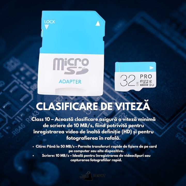 Card de memorie MicroSD, 16 GB, adaptor inclus, clasa 10, alb/albastru [2]