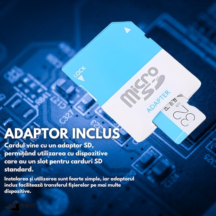 Card de memorie MicroSD, 16 GB, adaptor inclus, clasa 10, alb/albastru [3]