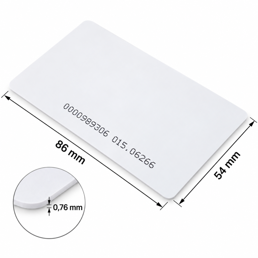 Card RFID alb 86 x 54 x 0,76 mm, 125 kHz, cip TK4100, cartela de proximitate pentru control acces si identificare [2]