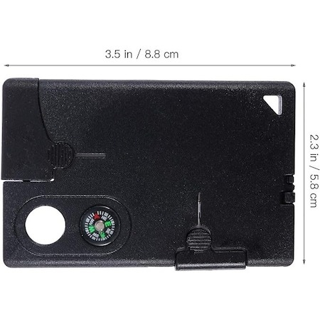 Card supravietuire multifunctional, 10 functii, otel inoxidabil, negru [3]