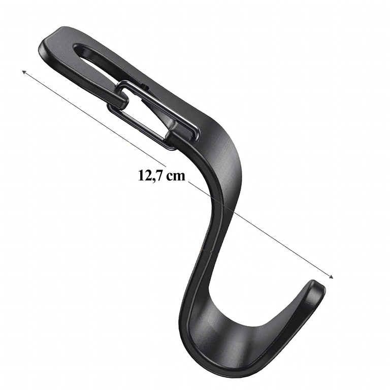 Carlige pentru tetiera auto, set 4 bucati, organizator universal pentru scaun, suport pentru genti si pungi, capacitate 40 kg, ABS, negru [9]