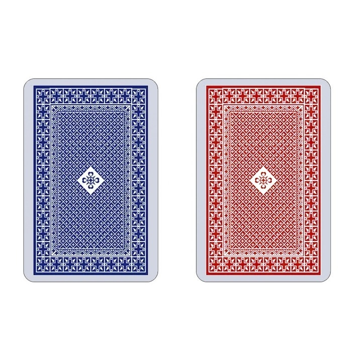 Carti de joc, 100% plastic, 54 bucati, 8.7x5.7 cm, albastru/rosu, culoare aleatorie [4]
