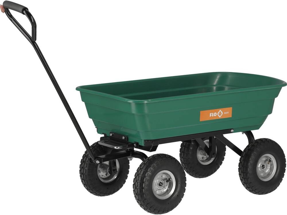 Carucior basculabil de curte, gradina, volum cuva 75l, cadru metalic si cuva din material rezistent, sarcina maxima 200 kg [3]