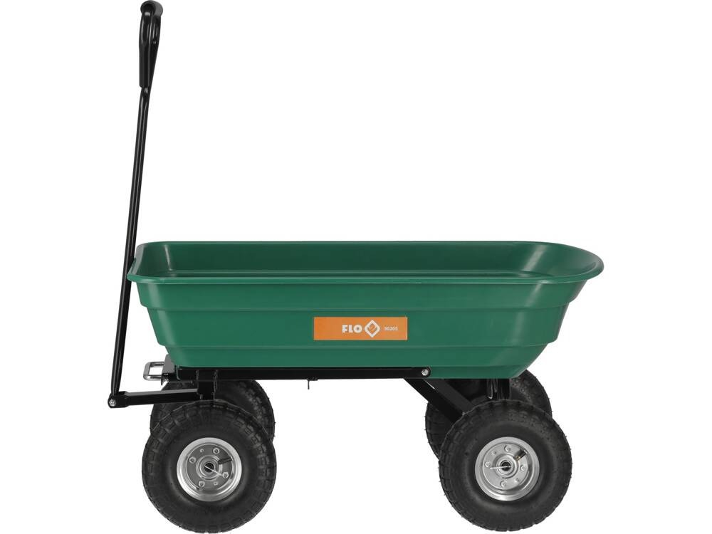 Carucior basculabil de curte, gradina, volum cuva 75l, cadru metalic si cuva din material rezistent, sarcina maxima 200 kg [5]