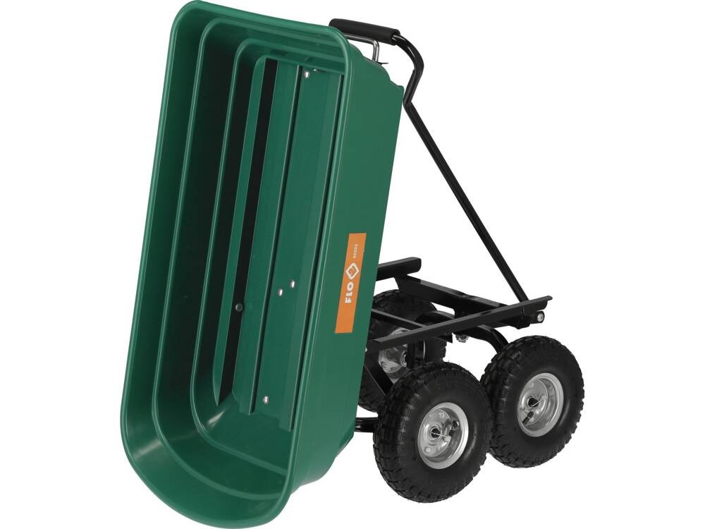 Carucior basculabil de curte, gradina, volum cuva 75l, cadru metalic si cuva din material rezistent, sarcina maxima 200 kg [4]