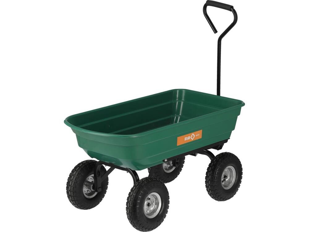 Carucior basculabil de curte, gradina, volum cuva 75l, cadru metalic si cuva din material rezistent, sarcina maxima 200 kg [6]