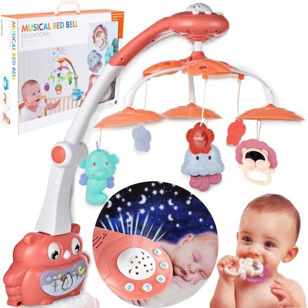 Carusel Interactiv Multifunctional bebelusi, 33 x 43 x 53 cm, lumini multicolore si sunete,Proiector cu animalute [5]