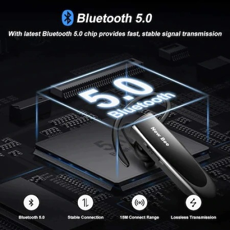 Casca Bluetooth 5.0 New Bee,Handsfree,wireless,stereo compatibilitate universala - Negru [3]