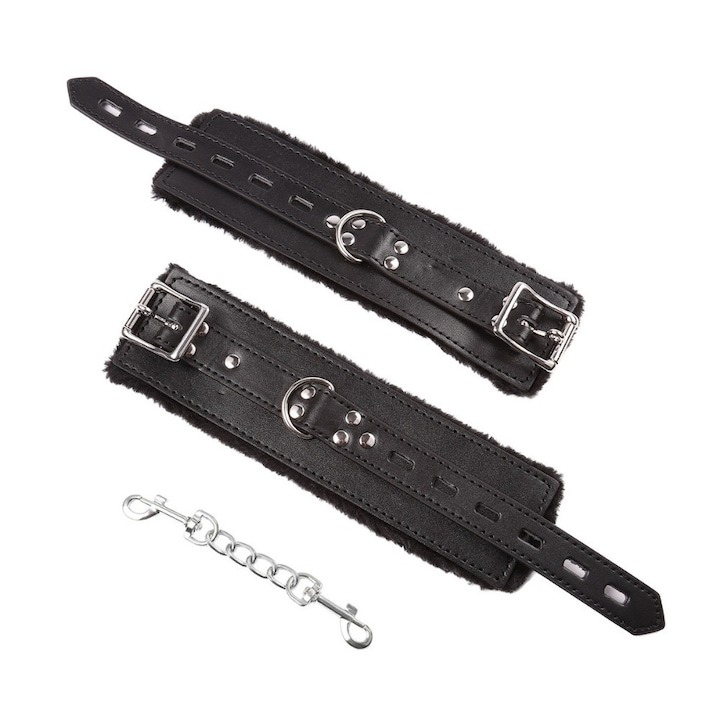 Catuse jucarii erotice, prindere moale, din piele, plus, marime universala - Negru [4]