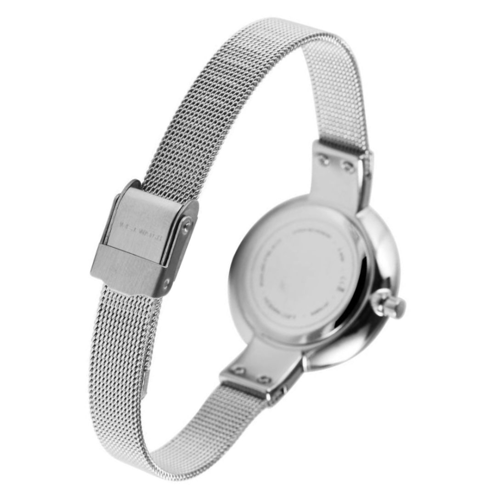 Ceas dama, argintiu 21,5 cm cu bratara mesh din otel inoxidabil 10 mm, carcasa subtire 32 mm, quartz japonez VJ20, sticla minerala, 3 bar [4]