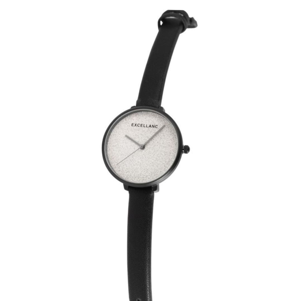 Ceas dama, negru 22 cm cu curea din imitatie de piele 10 mm, carcasa neagra 34 mm, cadran argintiu, mecanism quartz, sticla minerala [3]