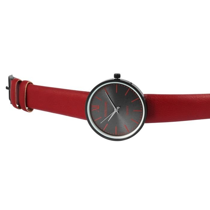 Ceas de dama negru 21,5 cm, cadran 39 mm, curea din piele ecologica, mecanism quartz japonez, analogic, sticla minerala, catarama cu stift [2]