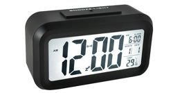 Ceas electronic cu afisare LED, alarma si termometru - Negru [2]