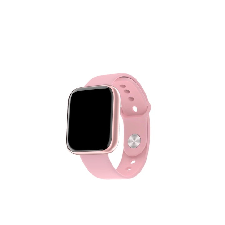 Ceas smartwatch, Bluetooth, monitorizare somn, pedometru, puls, activitati, notificari, roz [2]