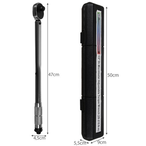 Cheie dinamometrica 28-210Nm 1/2 + 3 capete suplimentare 17/19/21 mm + cutie depozitare [3]