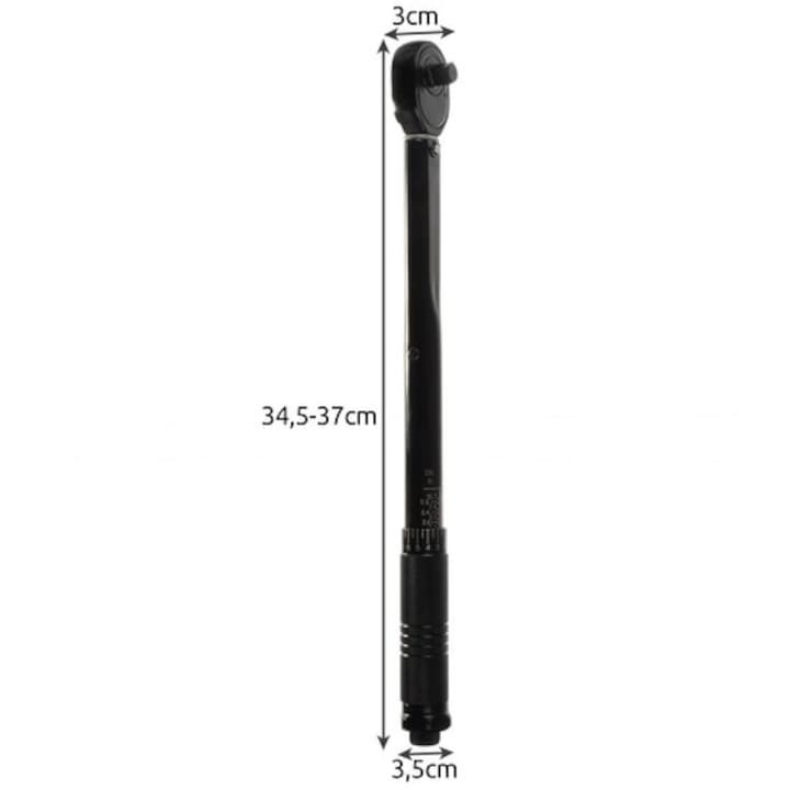 Cheie dinamometrica, dimensiune 3/8, otel, cuplu 7-112 Nm, lungime reglabila 34.5- 37 cm, cutie inclusa [5]