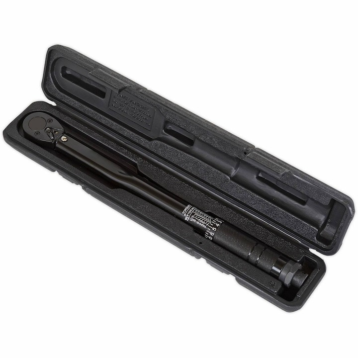 Cheie dinamometrica, dimensiune 3/8, otel, cuplu 7-112 Nm, lungime reglabila 34.5- 37 cm, cutie inclusa [9]