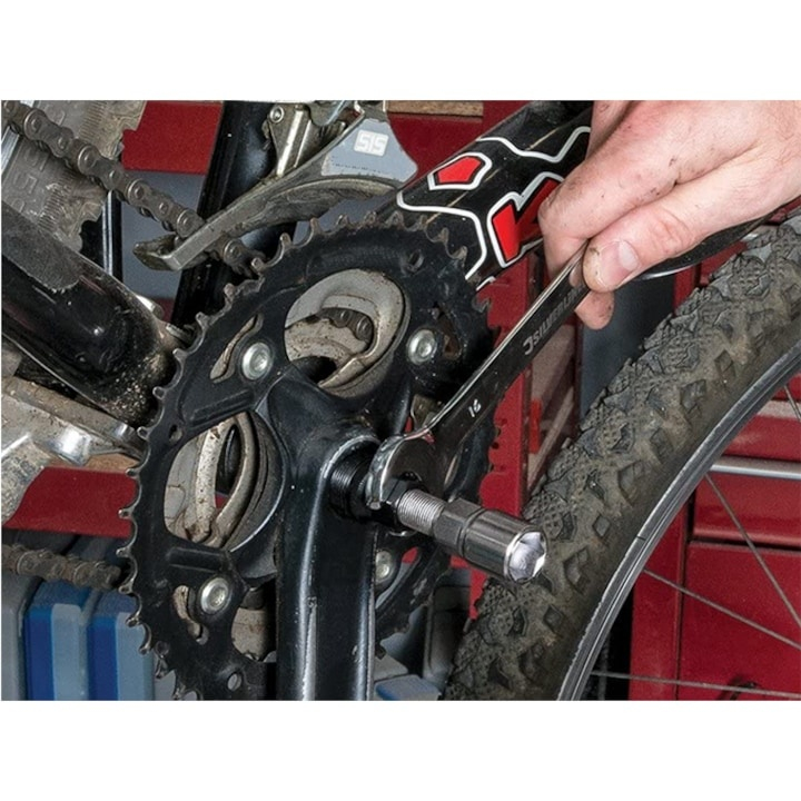 Cheie extractoare pentru pedale bicicleta, din otel, compatibil cheie 15, lungime 8.5 cm, patrata, negru/argintiu [7]