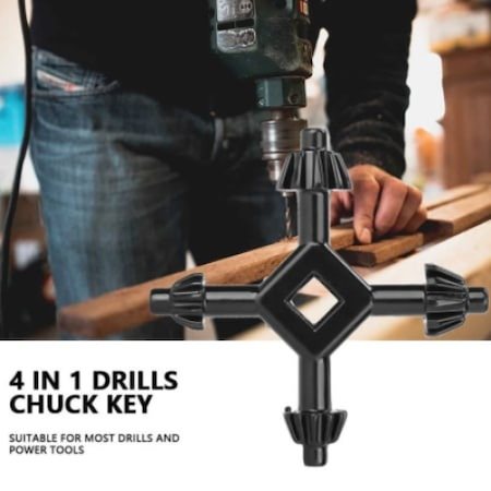 Cheie universala pentru mandrina de foraj HEX 4in1 - Negru [4]