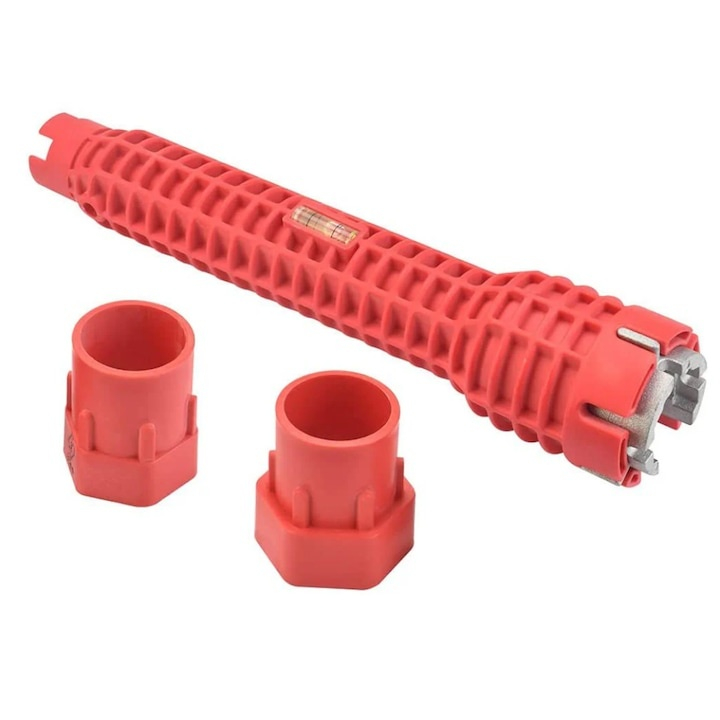 Cheie universala instalatii sanitare reglabila, montaj baterii si chiuvete, ergonomica, plastic si otel, rosie 25 cm [8]