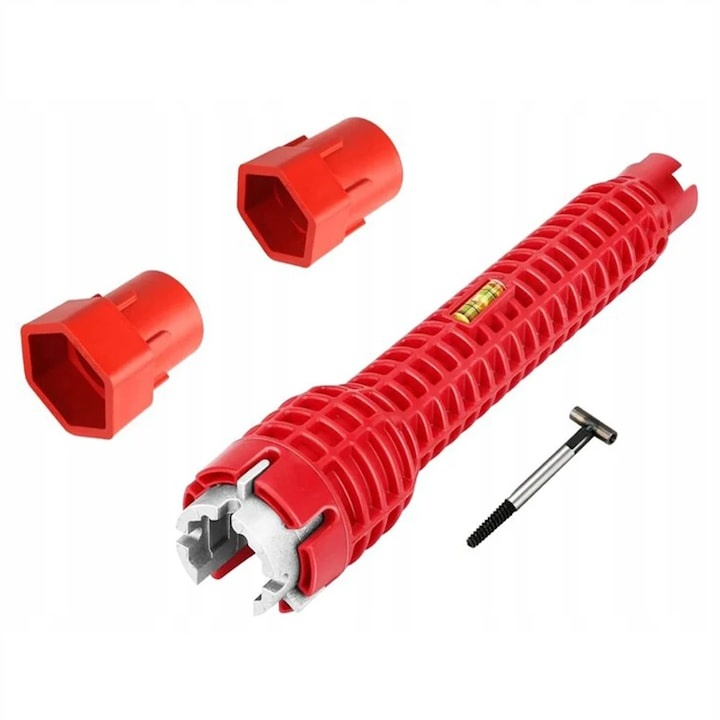 Cheie universala instalatii sanitare reglabila, montaj baterii si chiuvete, ergonomica, plastic si otel, rosie 25 cm [9]