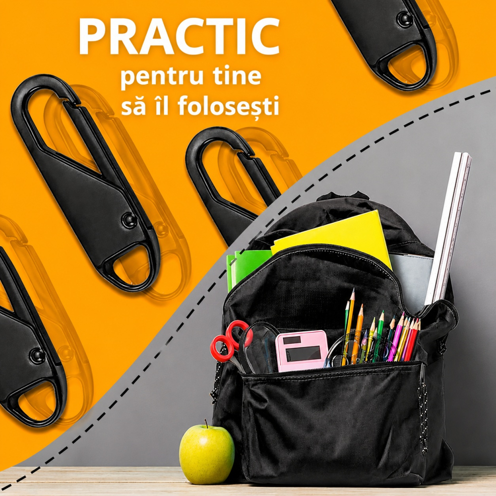 Cheita universala pentru fermoar, accesoriu reparatie fermoar pentru valize, rucsacuri, haine, jachete si corturi, negru [6]