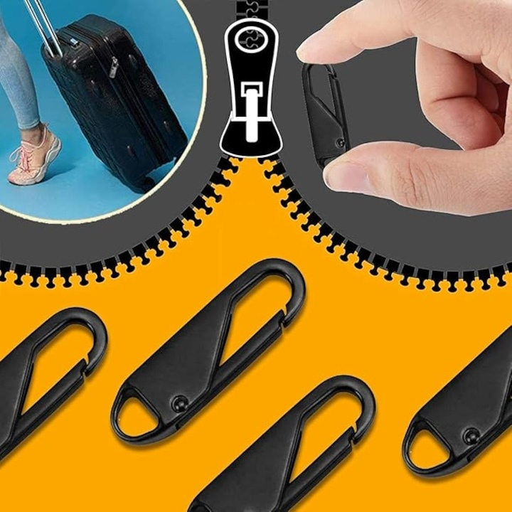 Cheita universala pentru fermoar, accesoriu reparatie fermoar pentru valize, rucsacuri, haine, jachete si corturi, negru [2]