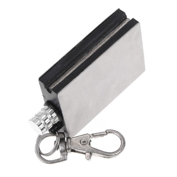 Chibrit cremene 2in1, rezervor de combustibil reincarcabil, tip breloc, 5x3 cm, argintiu [4]