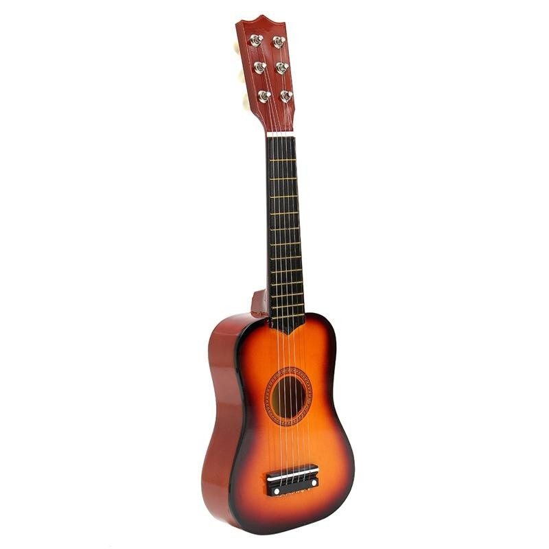 Chitara pentru copii caramiziu, 53.4 x 17.5 x 5.8 cm, din lemn, 6 corzi din nailon [6]