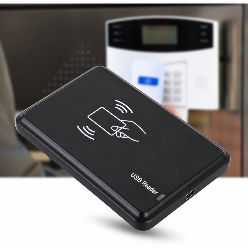 Cititor carduri RFID negru 125 kHz, iesire 10H, conexiune USB, reader pentru cartele si taguri de proximitate [3]