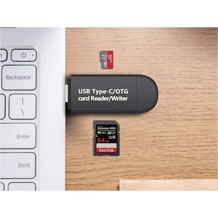 Cititor de card, SD si micro SD (TF), 5 in 1, USB, MicroUSB, Type-C, Multifunctional, Compatibilitate universala, Negru [6]