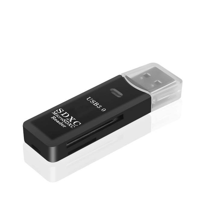 Cititor de carduri 2in1 pentru SDXC si microSDXC, indicator LED, viteza transfer 2.0 - Negru [4]