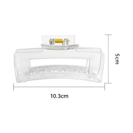 Clama par alba 10.3 x 5 cm, cleste lat din plastic rigid, fixare sigura pentru coc, coada si par lung [4]