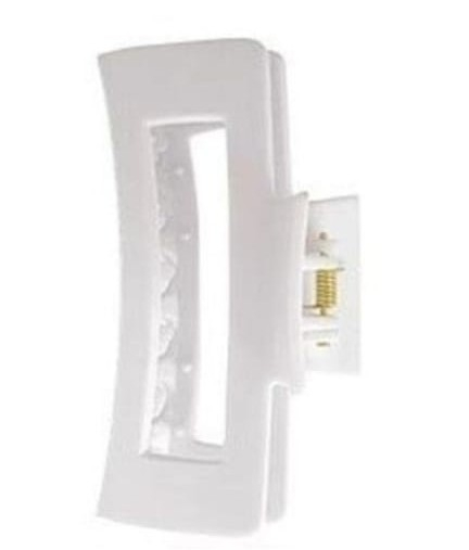 Clama par alba 10.3 x 5 cm, cleste lat din plastic rigid, fixare sigura pentru coc, coada si par lung [5]