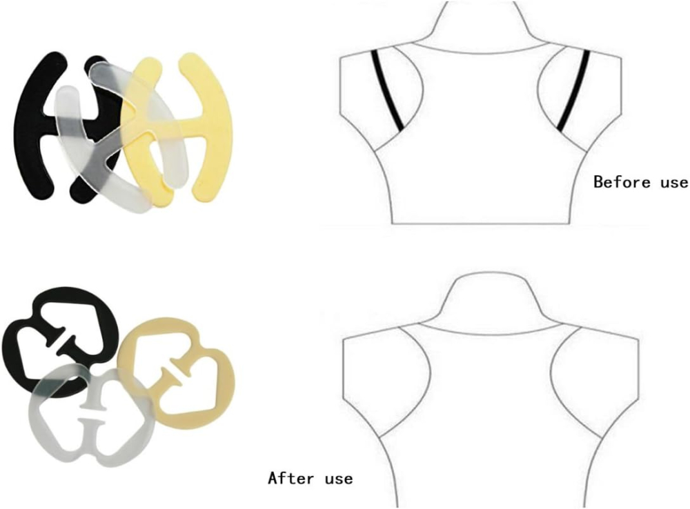 Clema bretele sutien tip E, alb, efect push up, fixare anti-alunecare, discreta si reutilizabila [3]