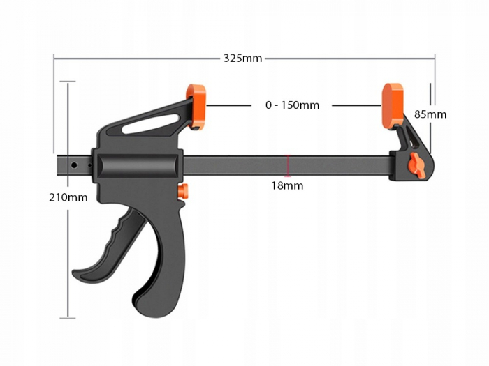 Clema de tamplarie, dulgherie tip maner, sistem precis cu actionare rapida, marime 150 mm [2]