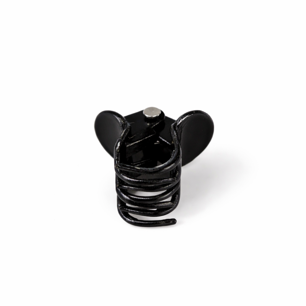 Clema par mini neagra 2 cm plastic cu arc metalic accesoriu elegant 1 bucata [2]