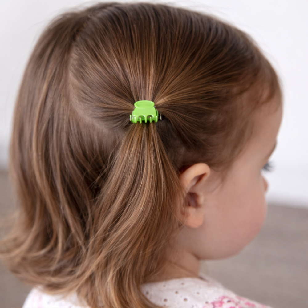 Clema par mini verde 1 cm, model clasic, accesoriu prindere pentru fete si femei [3]