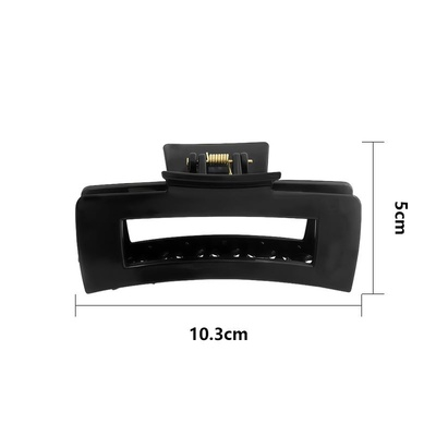 Clama par neagra 10.3 x 5 cm, cleste lat din plastic rigid, prindere puternica pentru coc, coada si par gros [4]