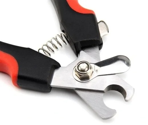 Cleste de unghii pentru animale de companie, cu incuietoare, lungime 12 cm, otel inoxidabil/plastic, rosu/negru [9]
