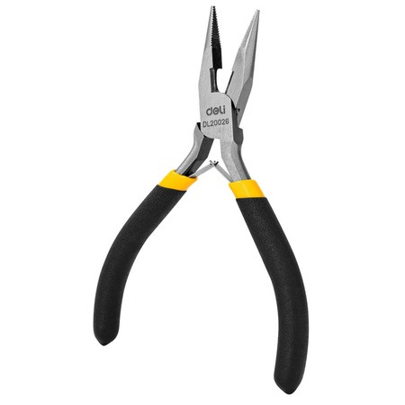 Cleste multifunctional, otel carbon, varf lung, maner ergonomic, 125 mm, negru [3]