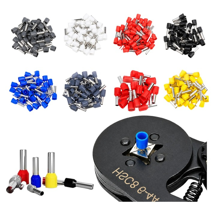 Cleste Profesional pentru Sertizare Papuci Terminali, 0.25-10 mm², cu Set 1800 Accesorii Izolate, Falci din Otel Calit, Cutie Organizare [2]
