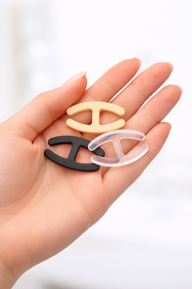 Clips bretele sutien tip H, bej/nude, efect push up, fixare invizibila anti-alunecare, discret si reutilizabil [3]