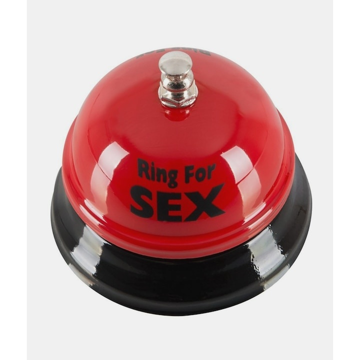 Clopotel „Ring for Sex” rosu si negru tip sonerie receptie, accesoriu amuzant pentru adulti, 5.5 x 8 cm [5]