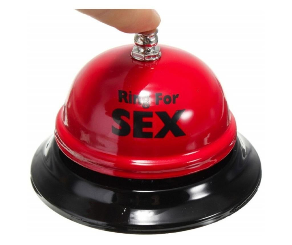 Clopotel „Ring for Sex” rosu si negru tip sonerie receptie, accesoriu amuzant pentru adulti, 5.5 x 8 cm [3]