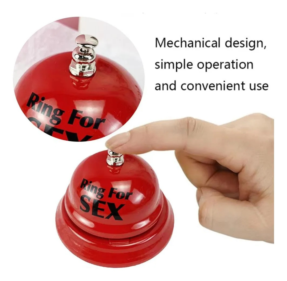 Clopotel „Ring for Sex” rosu tip sonerie receptie, accesoriu amuzant pentru adulti, 7 x 8 cm [4]