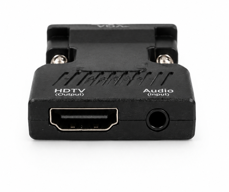 Convertor negru VGA la HDMI cu audio, adaptor video 1080P pentru PC, laptop, monitor, televizor si proiector, cablu USB si jack 3.5 mm incluse [5]