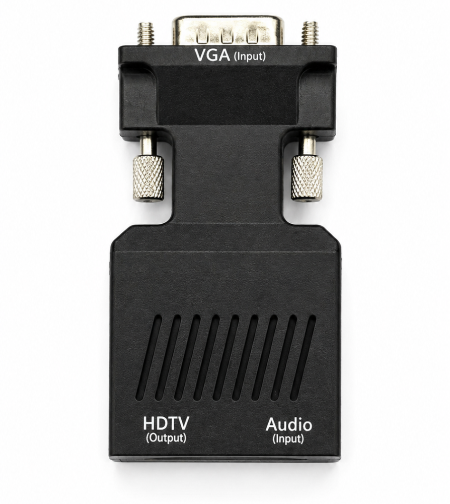 Convertor negru VGA la HDMI cu audio, adaptor video 1080P pentru PC, laptop, monitor, televizor si proiector, cablu USB si jack 3.5 mm incluse [3]