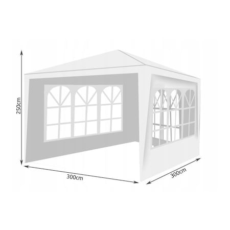 Pavilion curte,gradina,evenimente 3x3 m cu 3 pereti laterali - Alb [3]